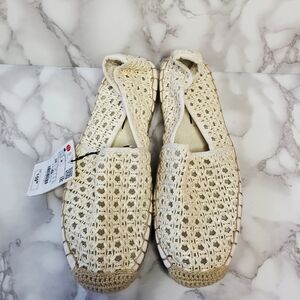 Zara Cream Espadrilles with Woven Design 7.5